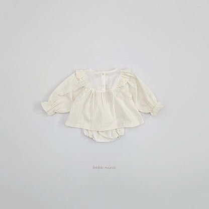 韓國童裝｜立體波點蕾絲套裝 BN08