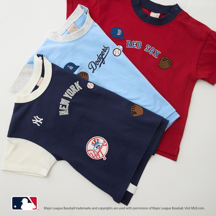 日本童裝｜Petit Main MLB 徽章T恤