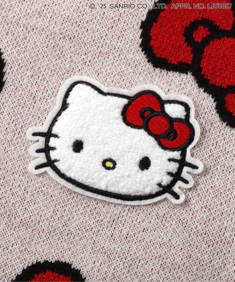 日本童裝｜Hello Kitty蝴蝶結提花針織衫
