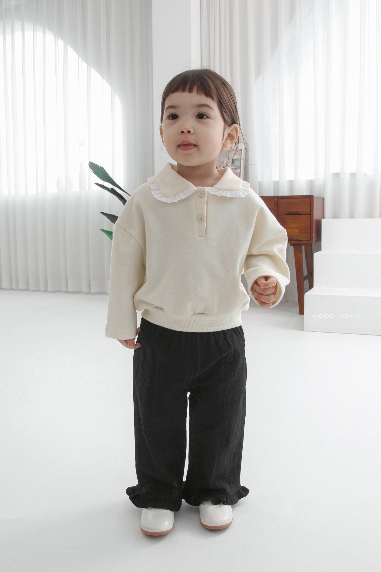 韓國童裝｜甜美荷葉邊寬鬆長褲｜女童休閒長褲 BN26